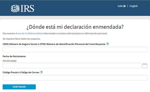 Herramienta en español del IRS “¿Dónde está mi declaración enmendada?” para consultar el estado